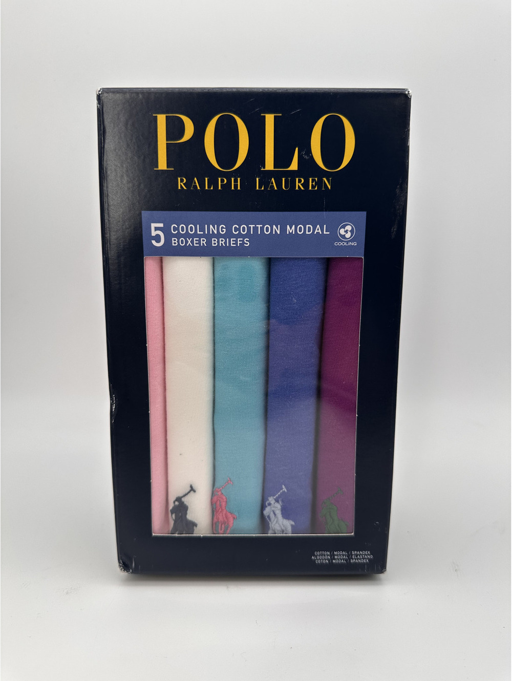 Polo Ralph Lauren Cooling Cotton Modal Boxer Briefs 5-Pack,